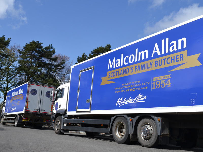 Our Malcolm Allan delivery trucks