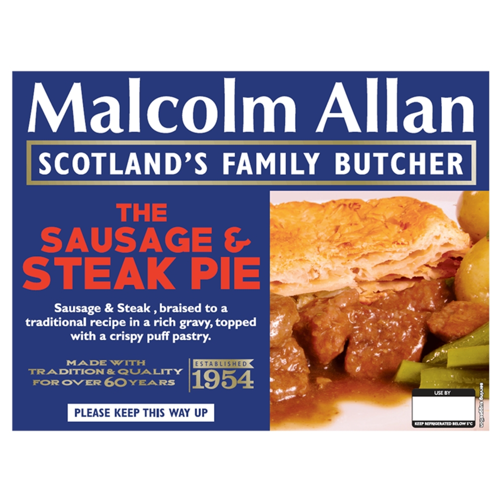 700g Sausage & Steak Pie Malcolm Allan
